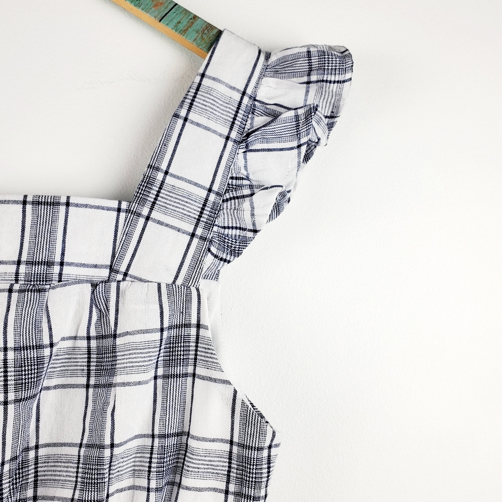 Listicle Dress Ruffles Apron Plaid Sundress Sz S - Picture 2 of 7